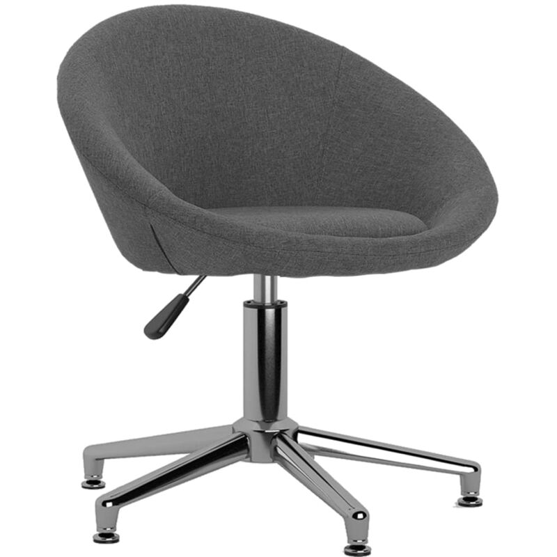 

vidaXL Silla de oficina giratoria de tela gris oscuro - Gris