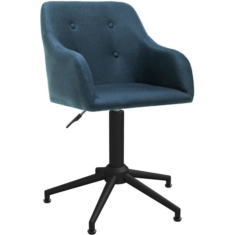 

vidaXL Silla de oficina giratoria de tela azul - Azul