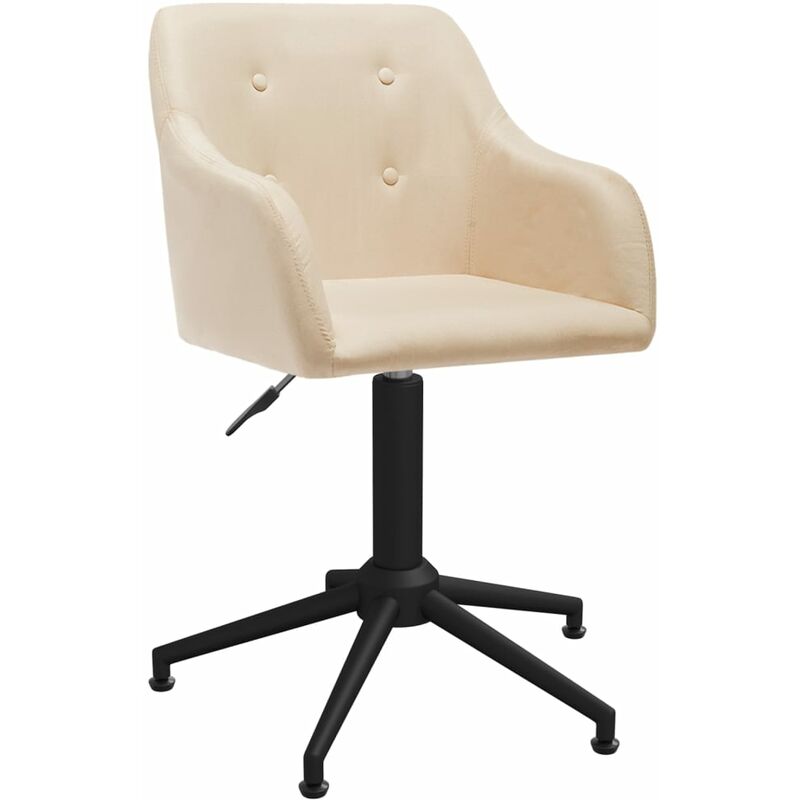 

vidaXL Silla de oficina giratoria de tela color crema - Crema