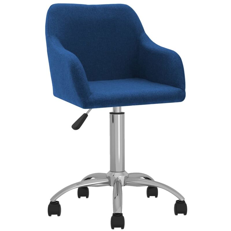 

vidaXL Silla de oficina giratoria tela azul - Azul