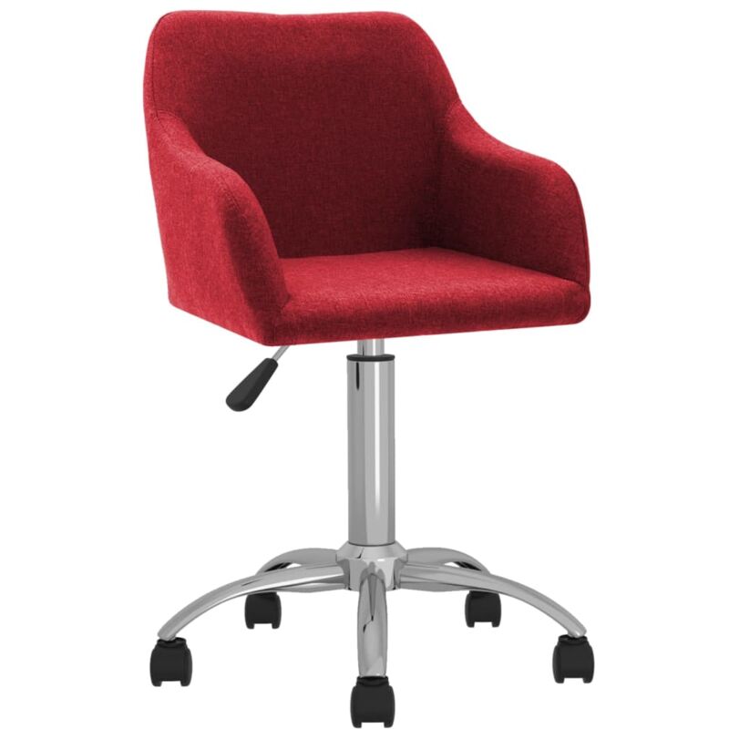 

vidaXL Silla de oficina giratoria tela color vino tinto - Rojo