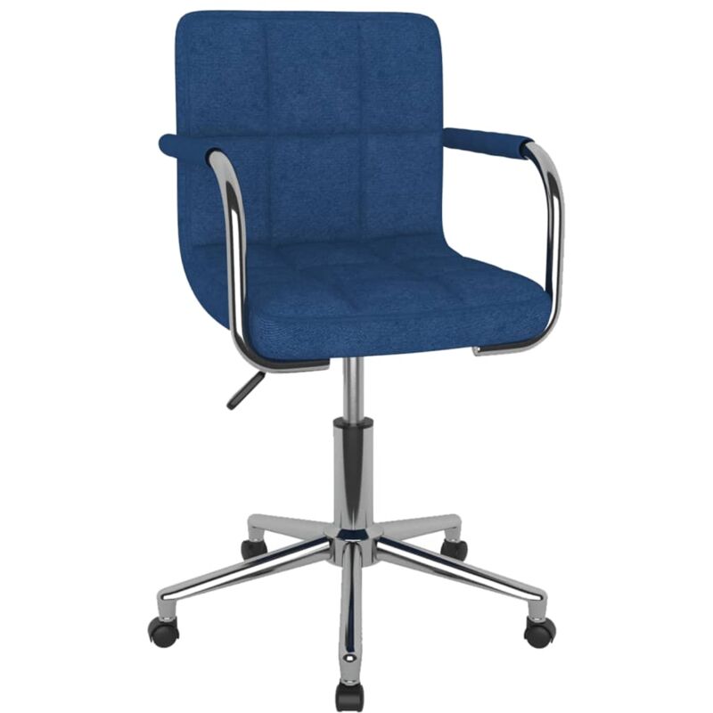 

vidaXL Silla de oficina giratoria de tela azul - Azul