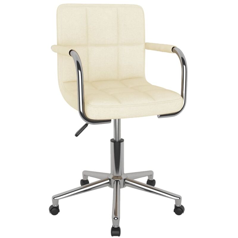 

vidaXL Silla de oficina giratoria de tela color crema - Crema