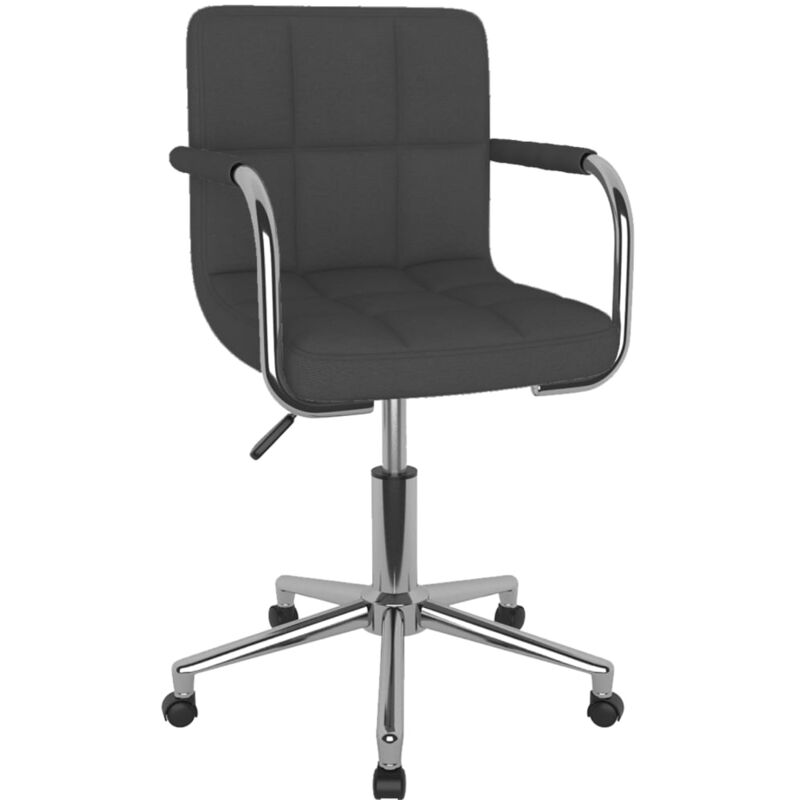 

vidaXL Silla de oficina giratoria de tela gris oscuro - Gris