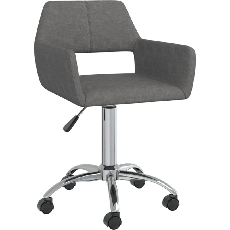 

vidaXL Silla de oficina giratoria tela gris oscuro - Gris