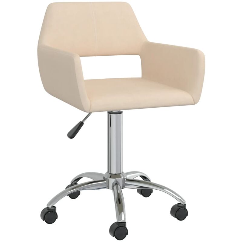 

vidaXL Silla de oficina giratoria de tela color crema - Crema