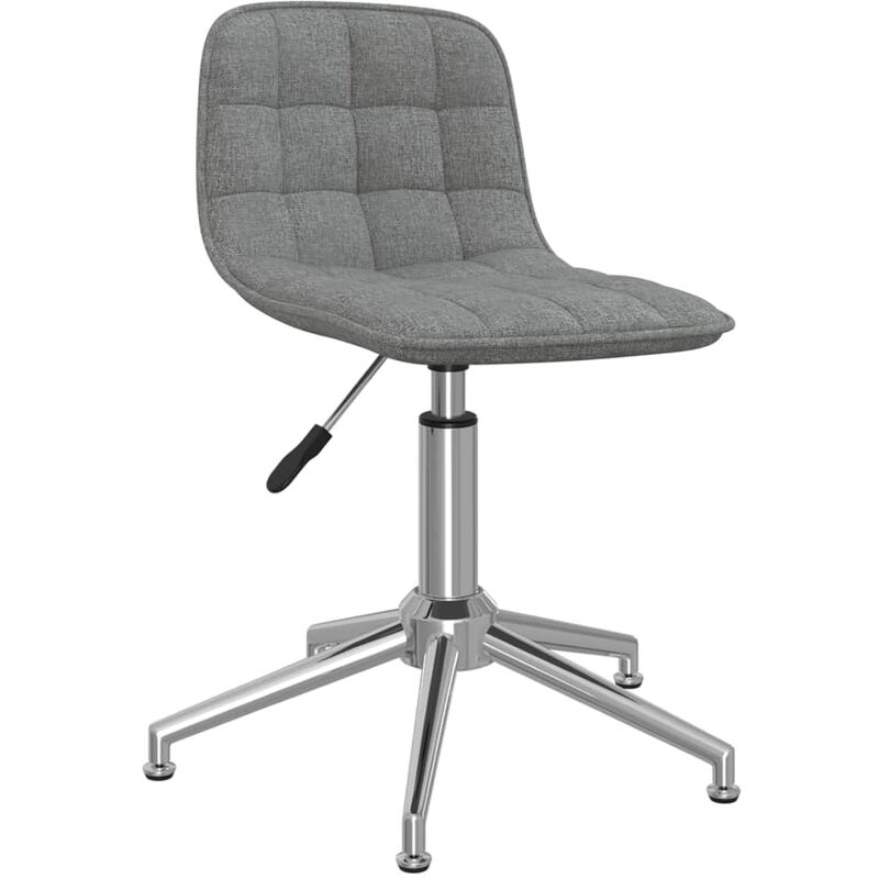 

vidaXL Silla de oficina giratoria de tela gris claro - Gris