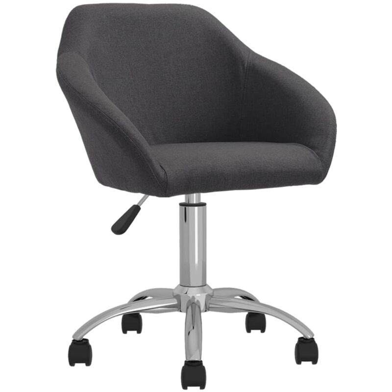 

vidaXL Silla de oficina giratoria tela gris oscuro - Gris