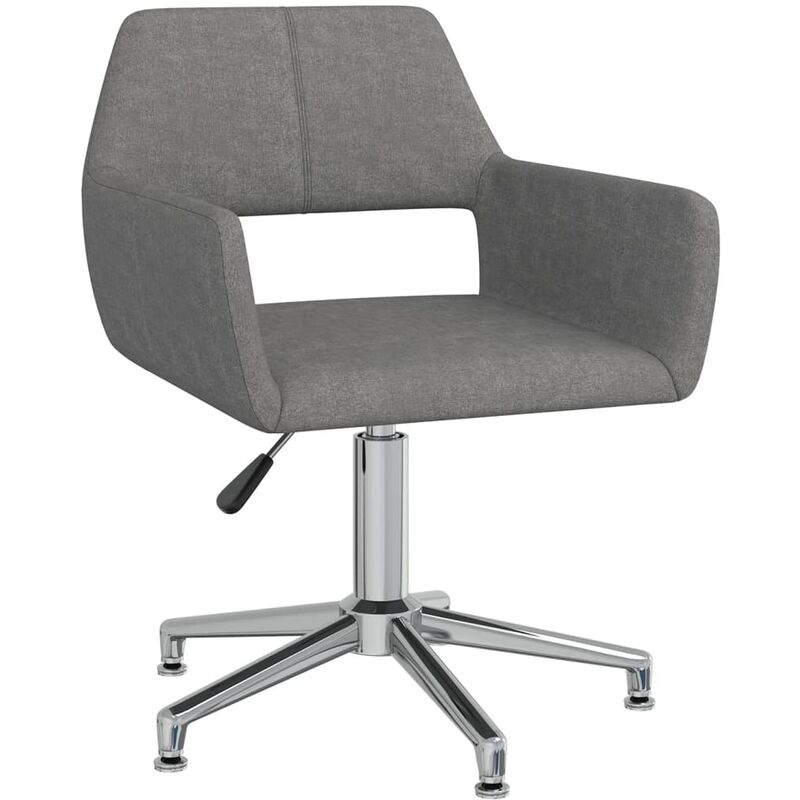 

vidaXL Silla de oficina giratoria de tela gris claro - Gris