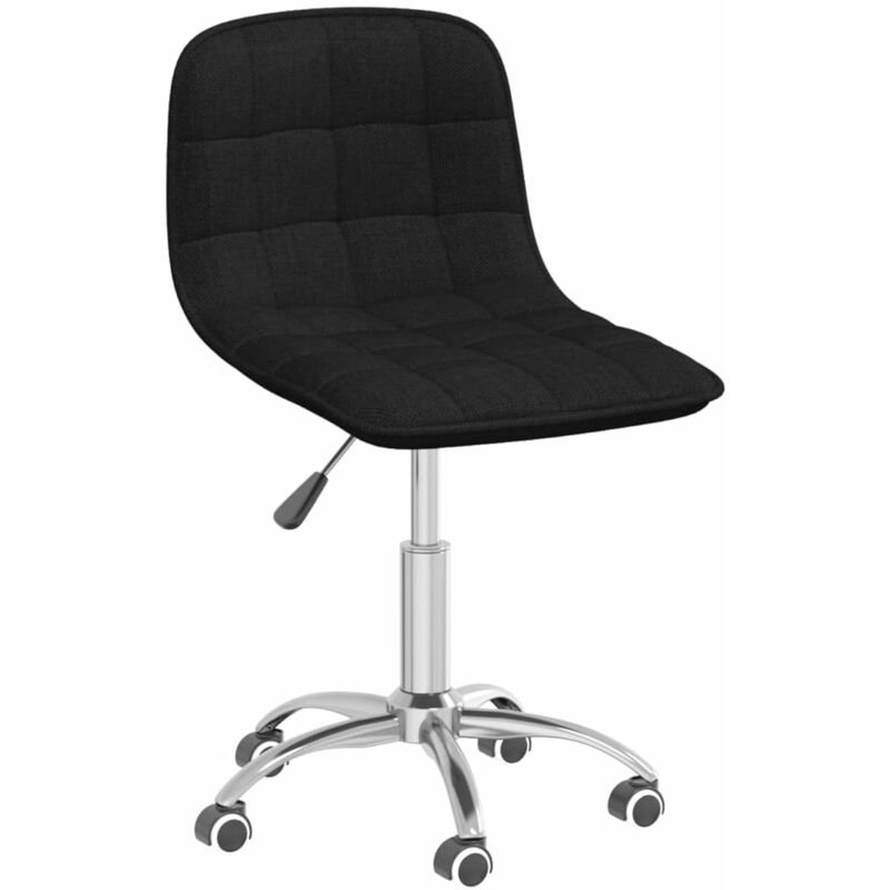 

vidaXL Silla de oficina giratoria de tela negra - Negro