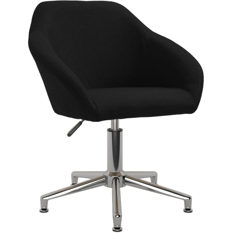 

vidaXL Silla de oficina giratoria de tela negra - Negro