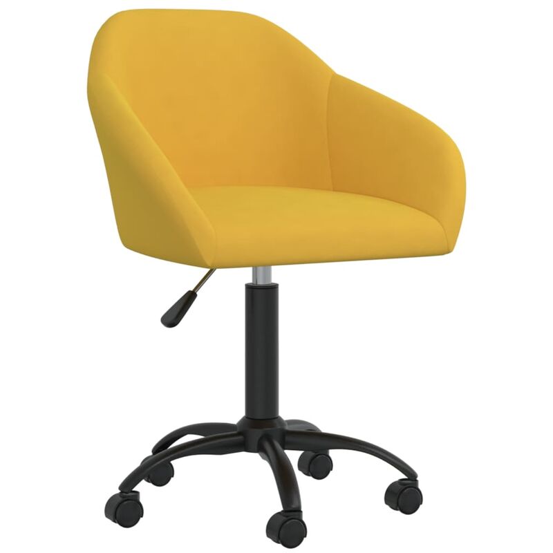 

Silla de oficina giratoria de terciopelo amarilla - Amarillo - Vidaxl
