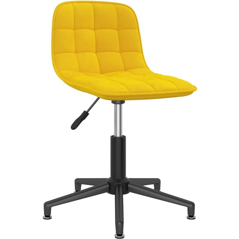 

vidaXL Silla de oficina giratoria de terciopelo amarilla - Amarillo
