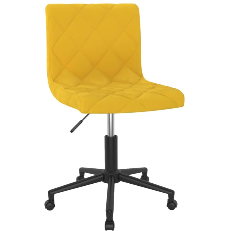 

vidaXL Silla de oficina giratoria de terciopelo amarilla mostaza - Amarillo