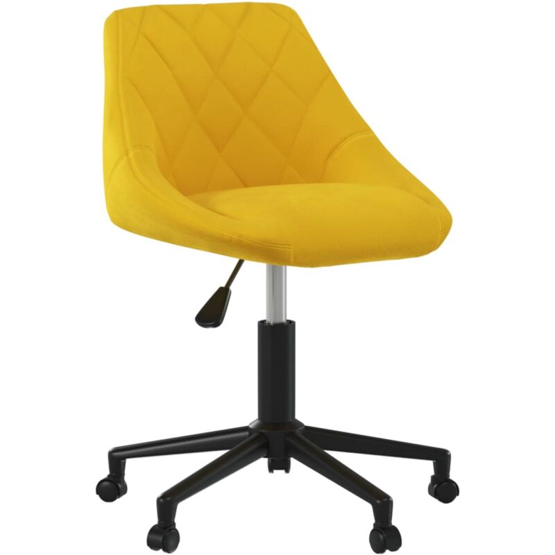 

vidaXL Silla de oficina giratoria de terciopelo amarilla mostaza - Amarillo
