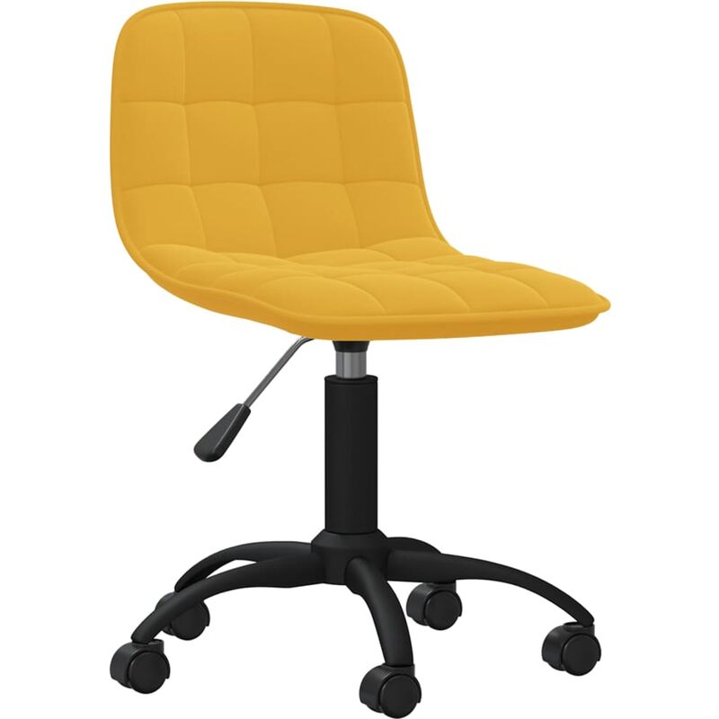 

vidaXL Silla de oficina giratoria de terciopelo amarilla mostaza - Amarillo