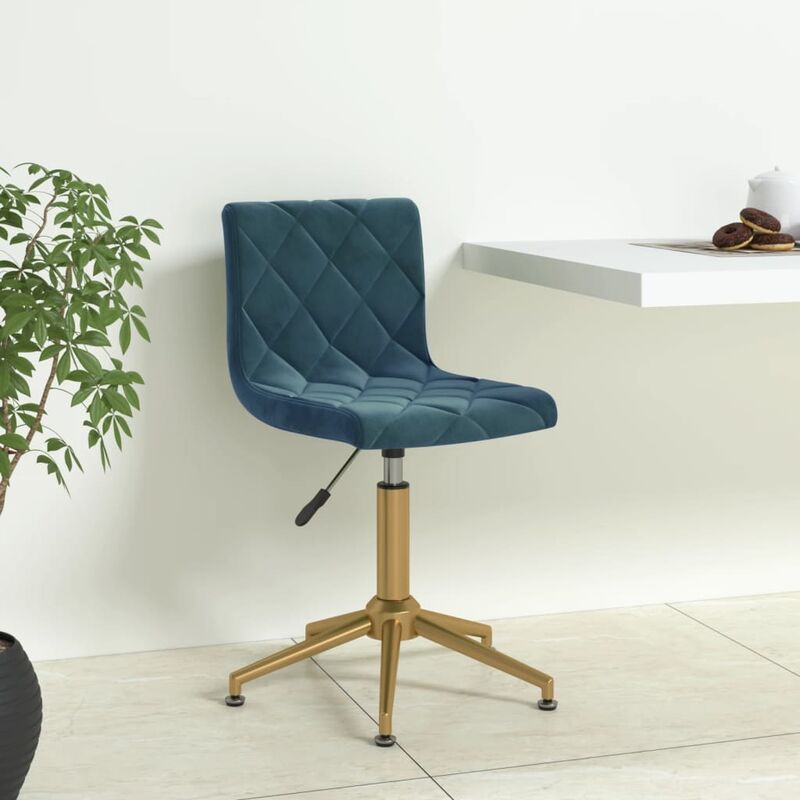

vidaXL Silla de oficina giratoria de terciopelo azul - Azul
