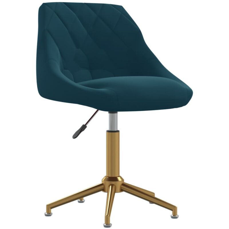 

Silla de oficina giratoria de terciopelo azul - Azul - Vidaxl