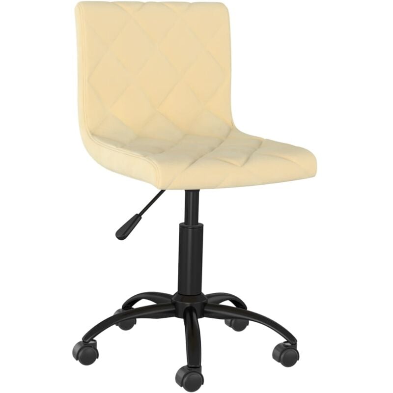 

vidaXL Silla de oficina giratoria de terciopelo crema
