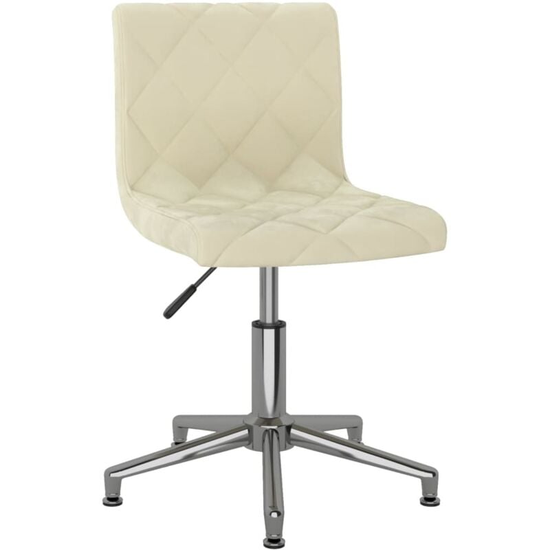 

vidaXL Silla de oficina giratoria de terciopelo crema - Crema
