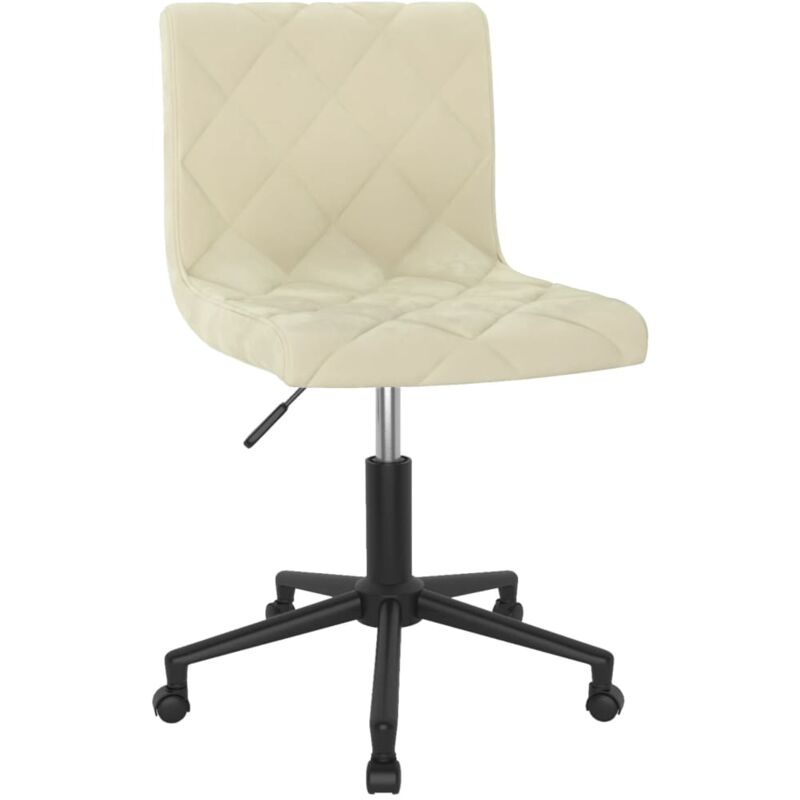 

vidaXL Silla de oficina giratoria de terciopelo crema - Crema