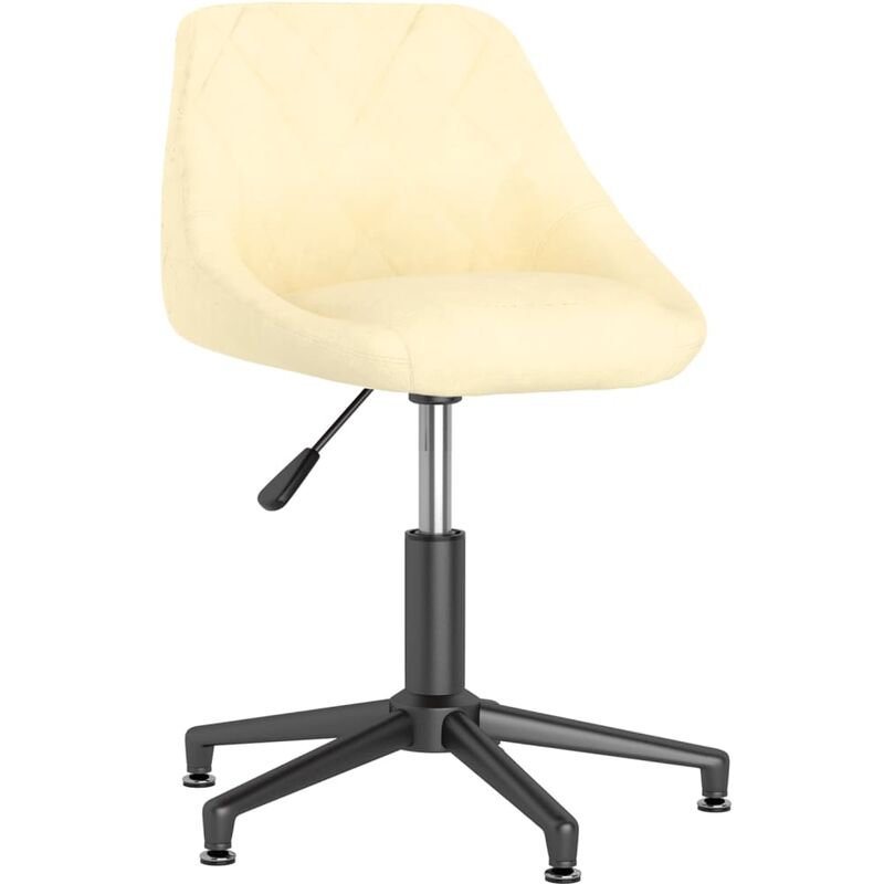 

vidaXL Silla de oficina giratoria de terciopelo crema - Crema