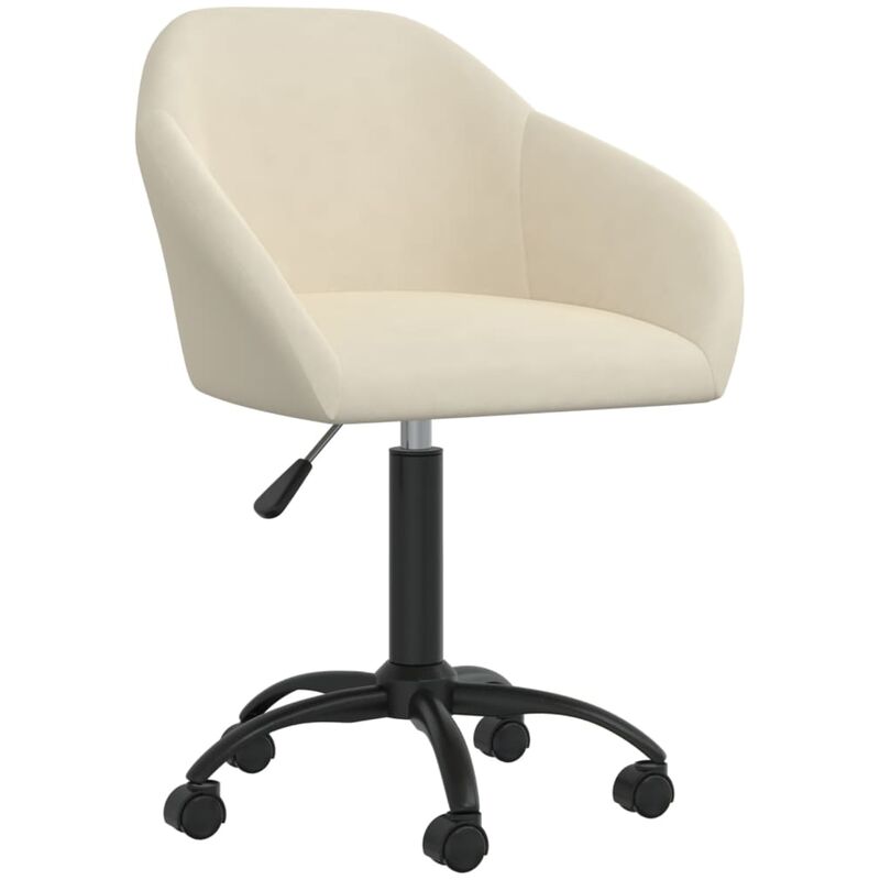 

vidaXL Silla de oficina giratoria de terciopelo crema - Crema