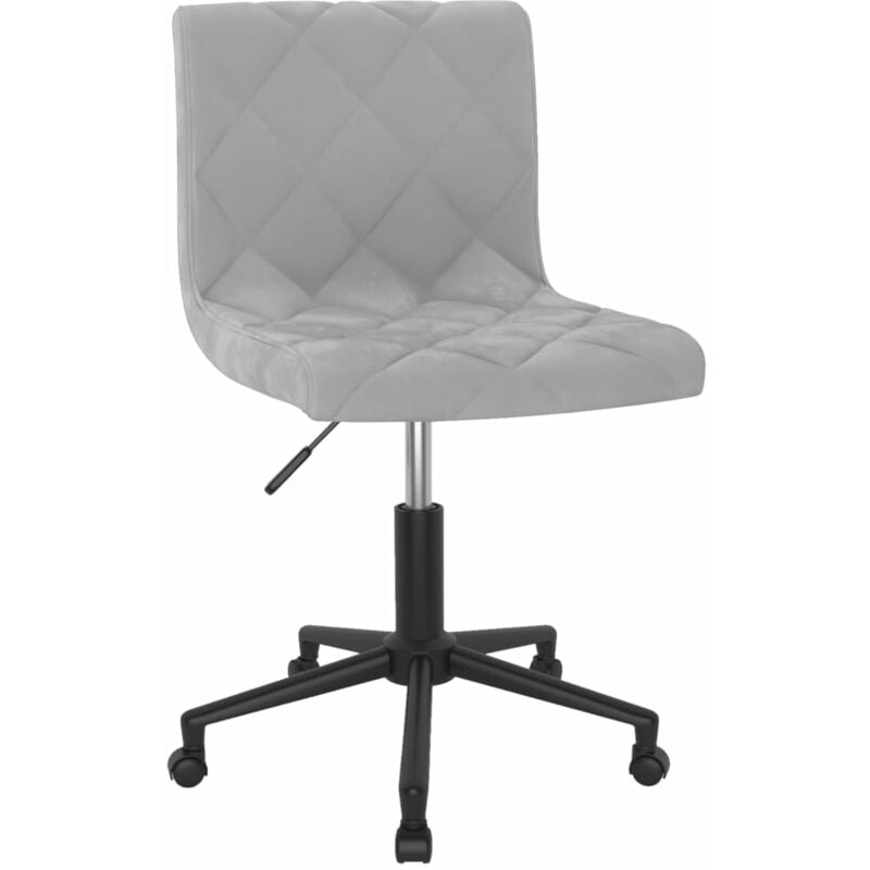 

vidaXL Silla de oficina giratoria de terciopelo gris claro - Gris