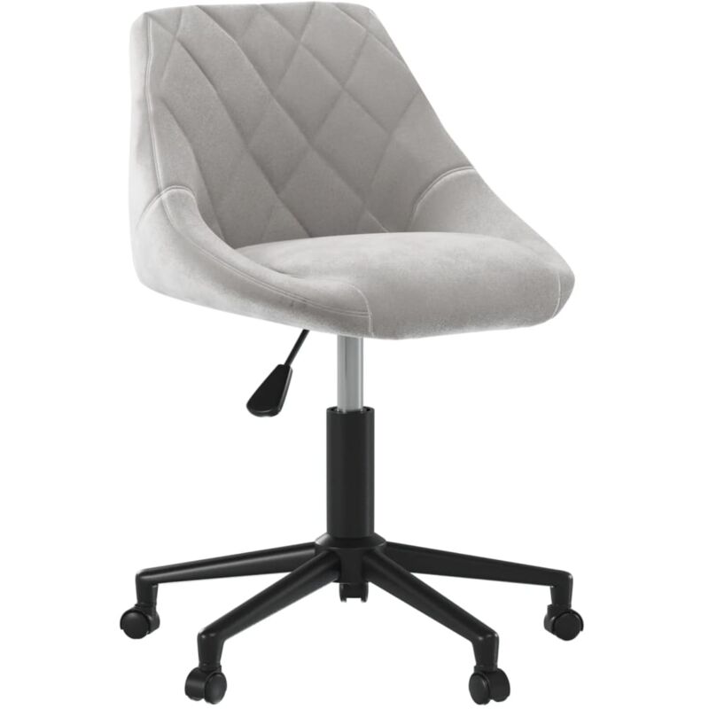 

vidaXL Silla de oficina giratoria de terciopelo gris claro - Gris