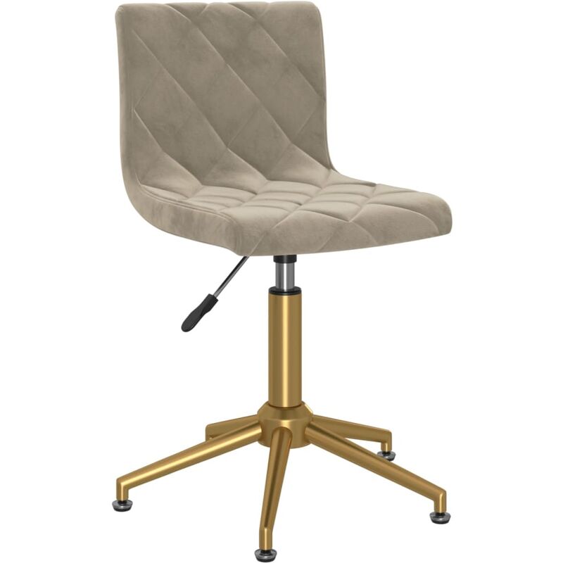 

vidaXL Silla de oficina giratoria de terciopelo gris claro - Gris