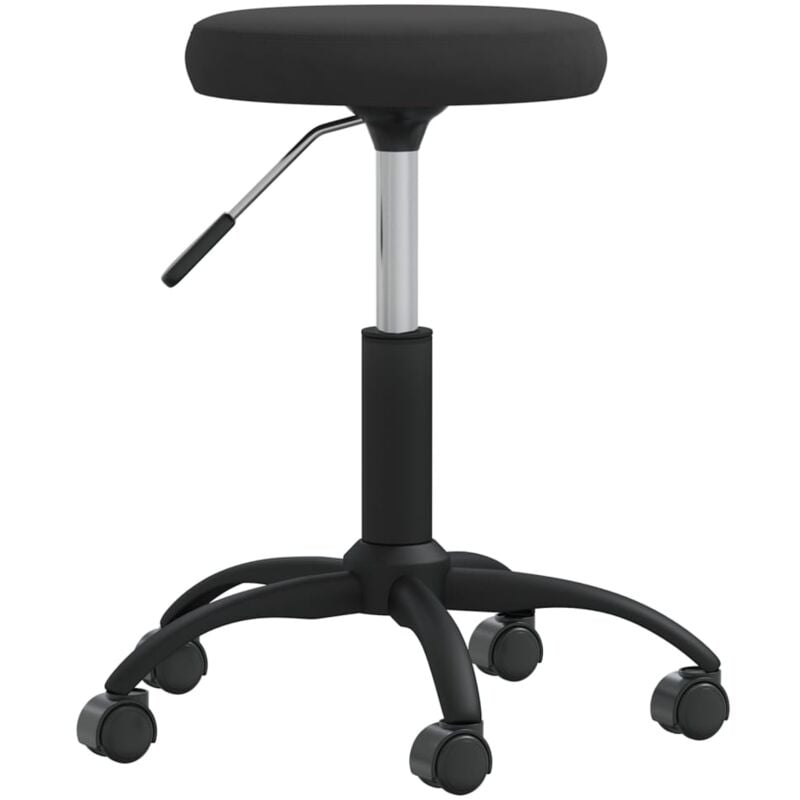 

Silla de oficina giratoria de terciopelo negro - Negro - Vidaxl
