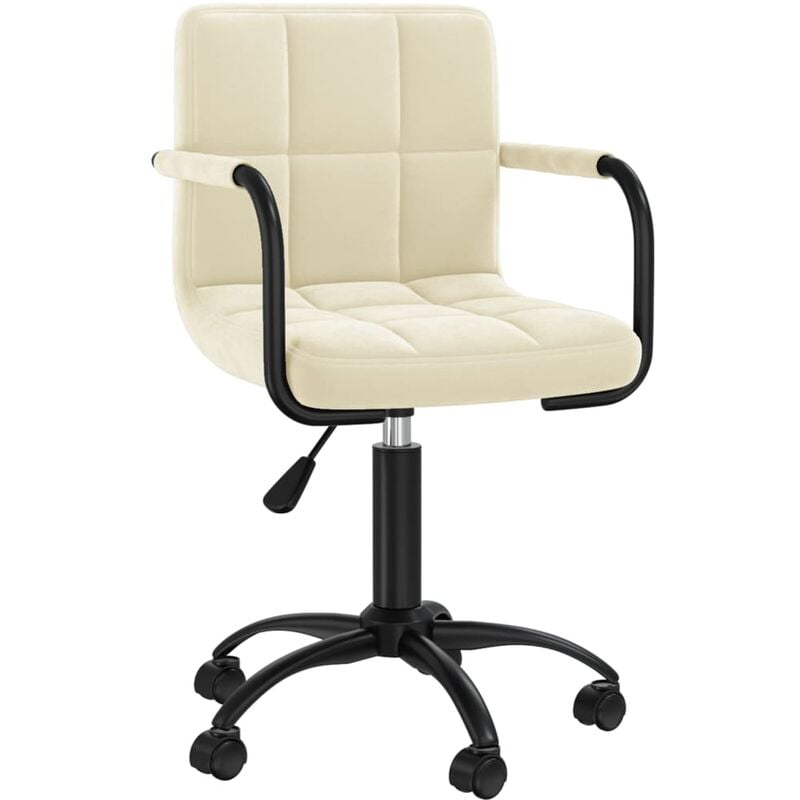 

vidaXL Silla de oficina giratoria de terciopelo crema - Crema