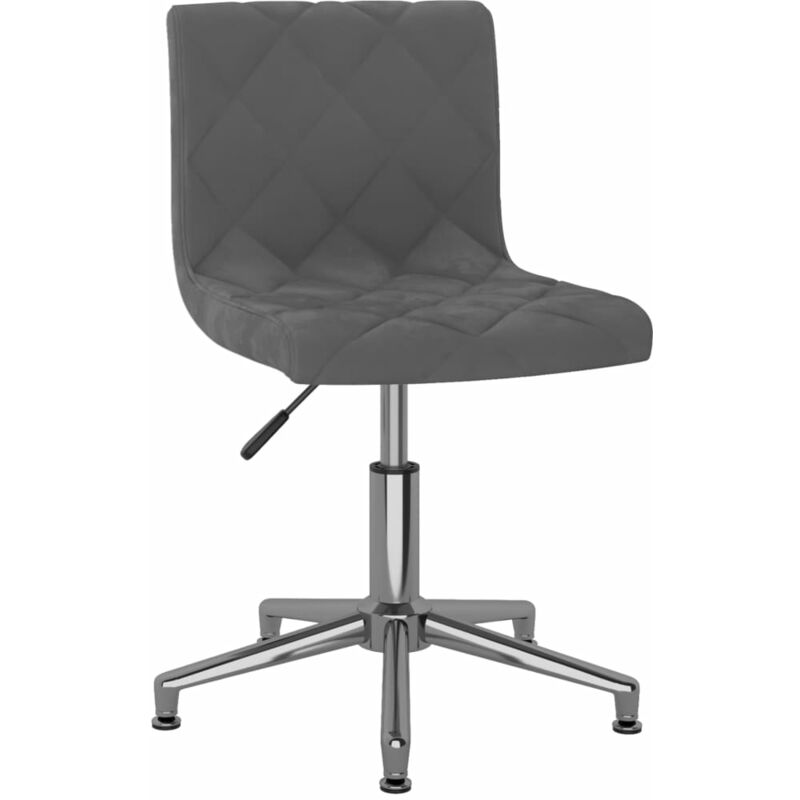 

vidaXL Silla de oficina giratoria de terciopelo gris oscuro - Gris