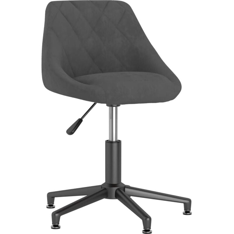 

vidaXL Silla de oficina giratoria de terciopelo gris oscuro - Gris