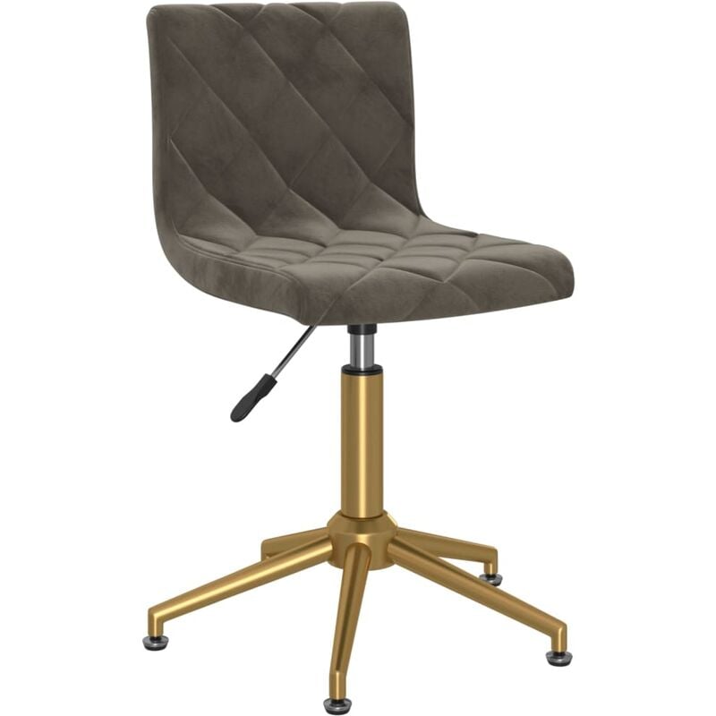 

vidaXL Silla de oficina giratoria de terciopelo gris oscuro - Gris