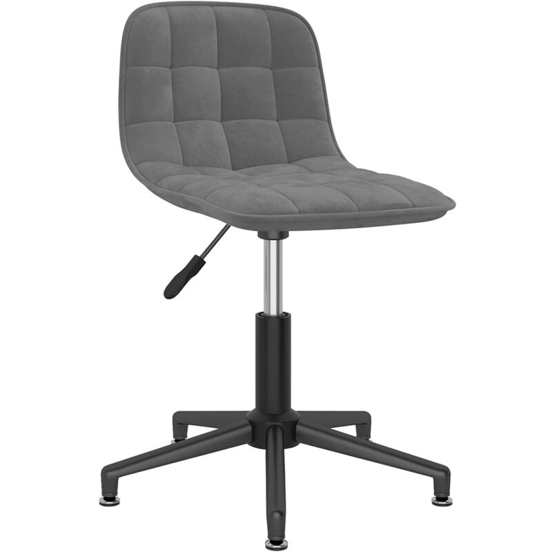 

vidaXL Silla de oficina giratoria de terciopelo gris oscuro - Gris