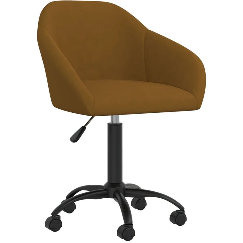 

vidaXL Silla de oficina giratoria de terciopelo marrón - Marrón
