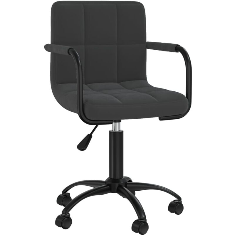 

vidaXL Silla de oficina giratoria de terciopelo negro - Negro