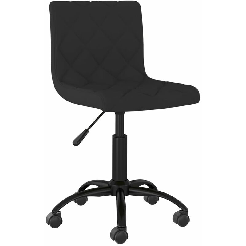 

vidaXL Silla de oficina giratoria de terciopelo negro - Negro
