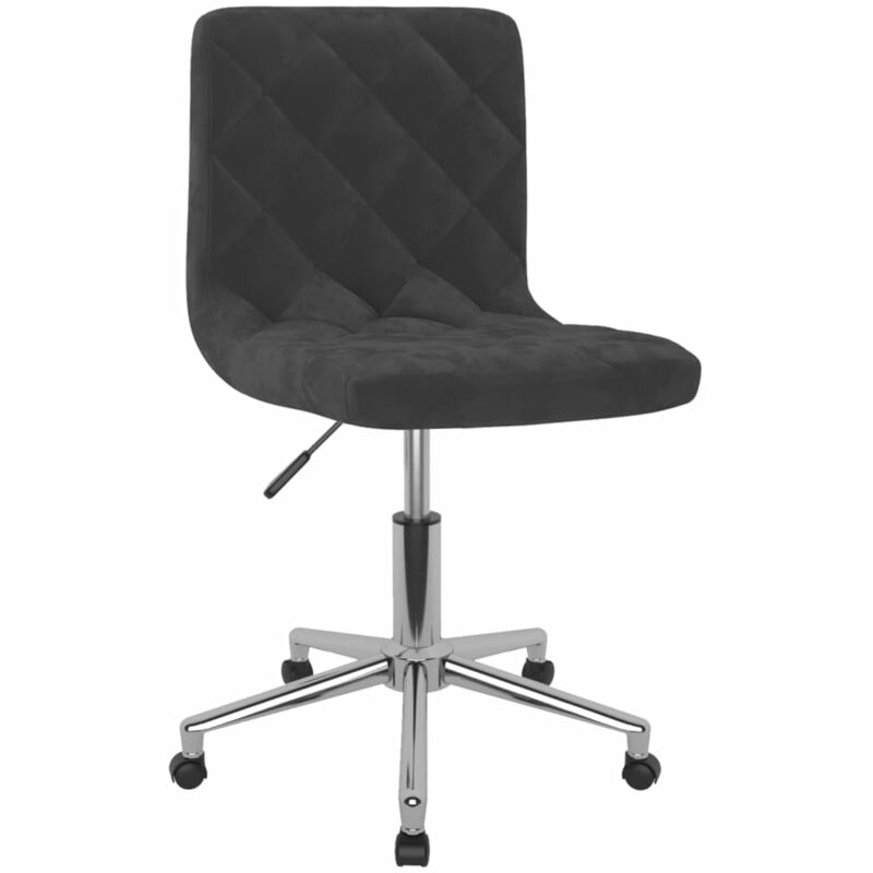 

vidaXL Silla de oficina giratoria de terciopelo negro - Negro