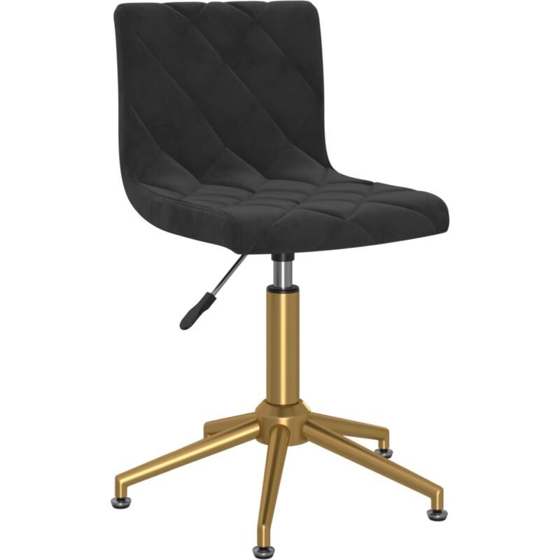 

vidaXL Silla de oficina giratoria de terciopelo negro - Negro