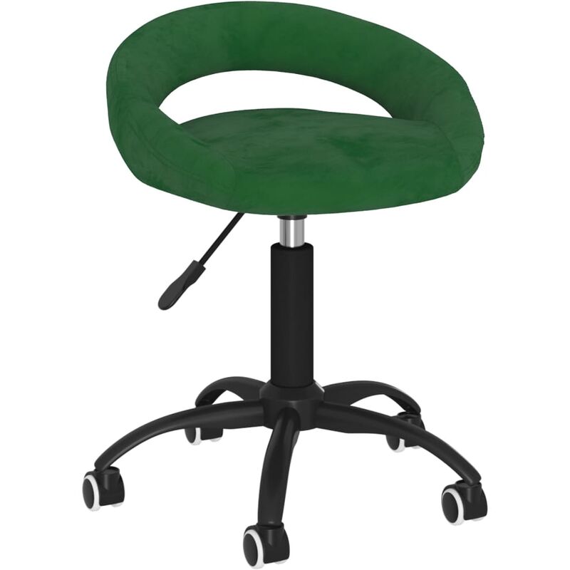 

Silla de oficina giratoria de terciopelo verde oscuro - Verde - Vidaxl