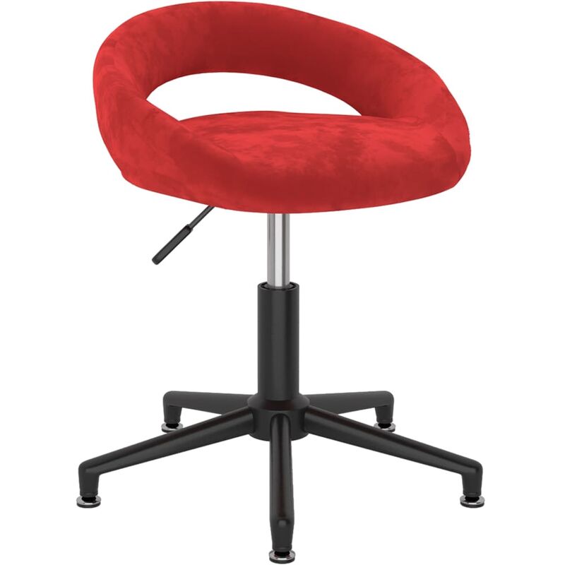 

vidaXL Silla de oficina giratoria de terciopelo rojo tinto - Rojo