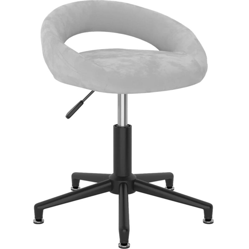 

vidaXL Silla de oficina giratoria de terciopelo gris claro - Gris