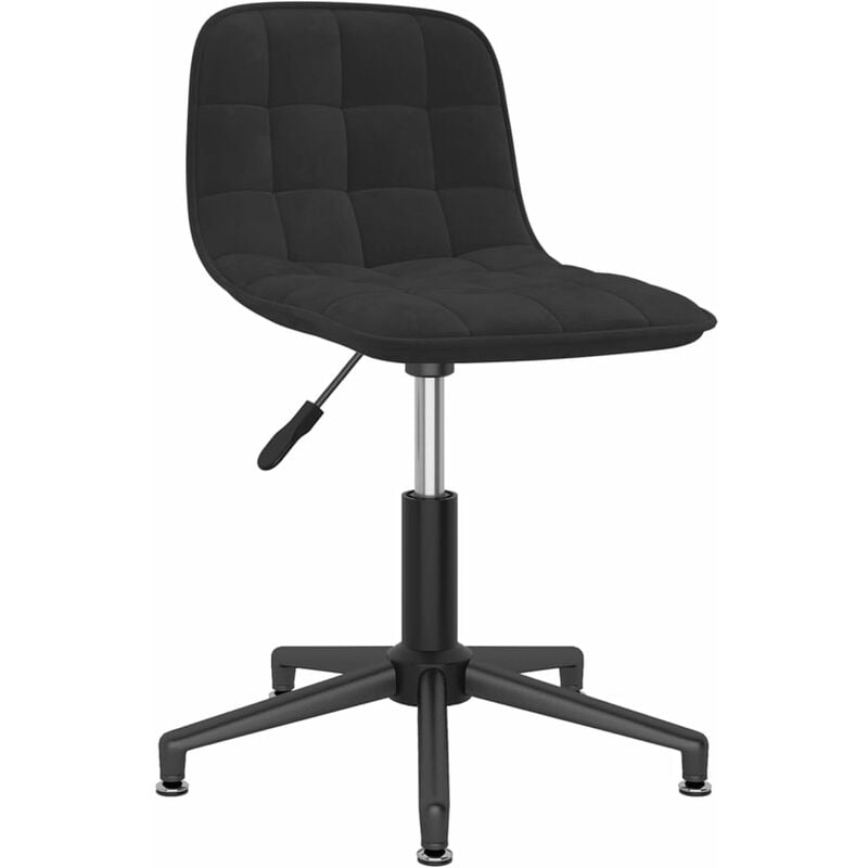 

vidaXL Silla de oficina giratoria de terciopelo negro - Negro