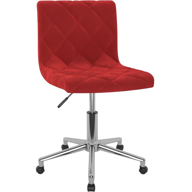 

vidaXL Silla de oficina giratoria de terciopelo rojo tinto - Rojo