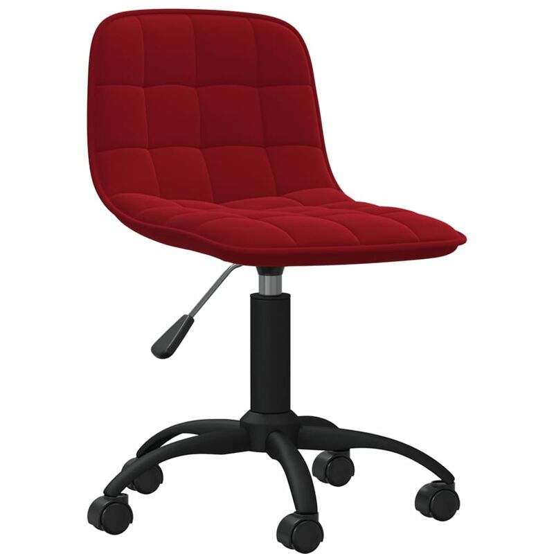 

Silla de oficina giratoria de terciopelo rojo tinto - Rojo - Vidaxl