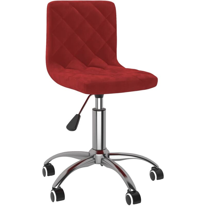 

vidaXL Silla de oficina giratoria de terciopelo rojo tinto