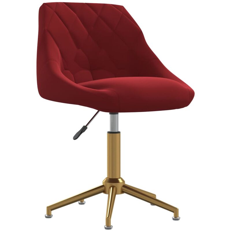 

vidaXL Silla de oficina giratoria de terciopelo rojo tinto - Rojo