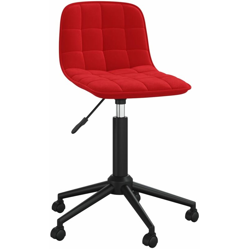

Silla de oficina giratoria de terciopelo rojo tinto - Rojo - Vidaxl